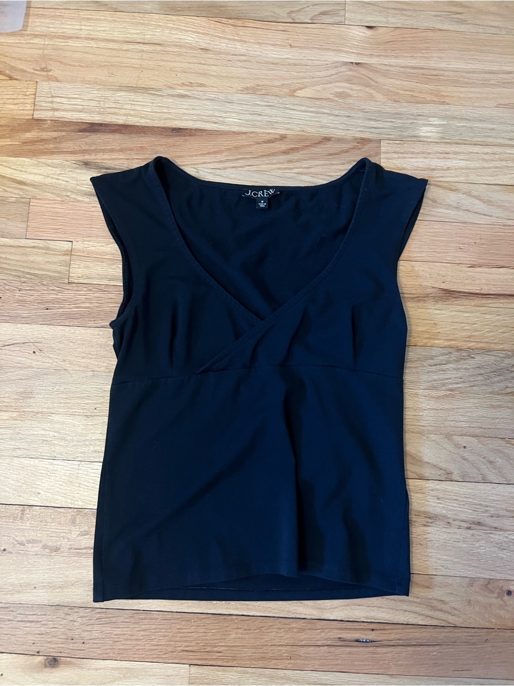 J. Crew Black Sleeveless Wrap-Front Tank